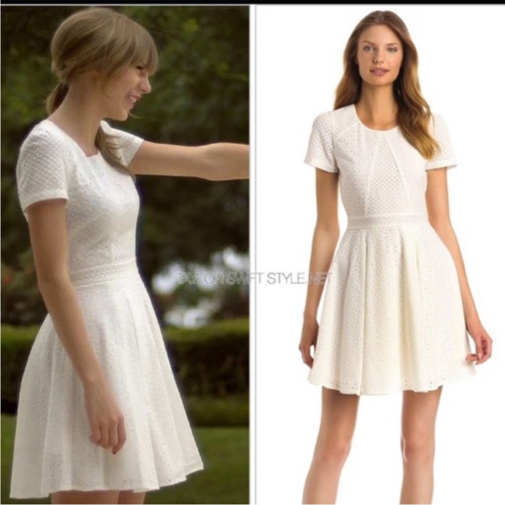 White French Connection Eyelet dress size 4